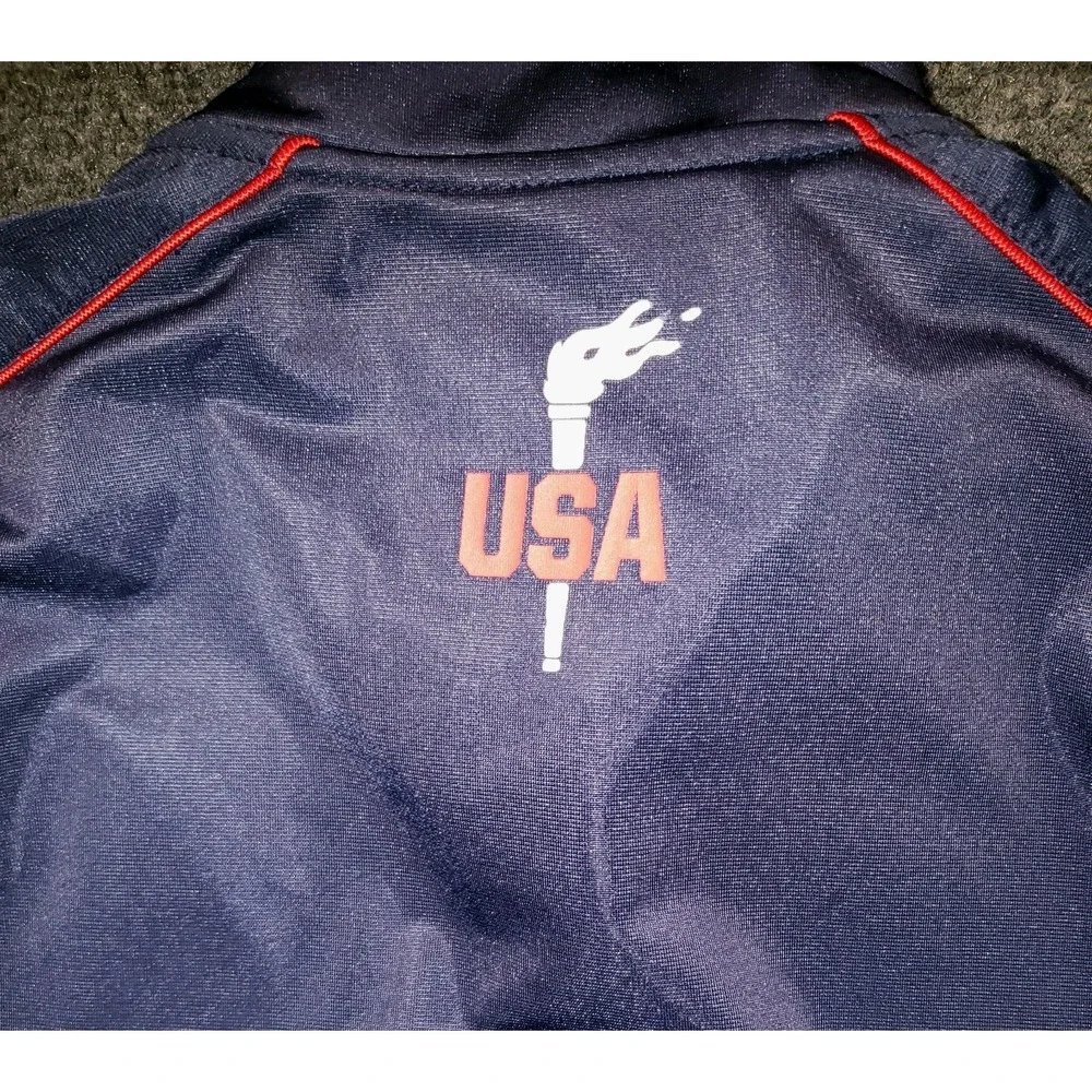 US Olympic Committe Team Apparel Jacket Mens Small Blue Zip